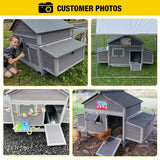 Aivituvin Chicken Coop Duck House with Dual Nesting Boxes for 4-6 Chickens Compatible with Automatic Chicken Coop Door and Extra Run 67.3" L x 36.8" W x 40.6" H Aivituvin