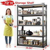TigerParty 2020LBS Garage Shelving Units, 5-Tier Storage Shelves Heavy Duty, Adjustable Metal Shelving Rack for Kitchen, Closet, Warehouse, Pantry, 72" H x 35.55" W x 16" D TigerParty
