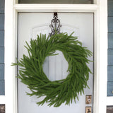 Hananona 2 Pcs Artificial Norfolk Pine Garlands, Real Touch Winter Pine Garland, Green Artificial Greenery Garland for Table, Mantle, Wall, Indoor, Outdoor Christmas Decorations (2, 6 FT) Hananona