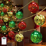 iShabao Christmas Decorations Lights, 13.5ft 20 Led Battery Christmas Lights with Timer & 8 Modes, Christmas Ball Ornaments Lights for Xmas Tree Wreath Window Wall Home Garden Outdoor Indoor Decor iShabao