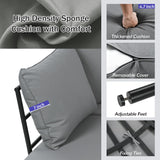 Merax 5 Piece Patio Outdoor Furniture Set for 6 People, All Weather L-Shaped Sectional Sofa with Iron Frame & Waterproof Coushions, 1 Round Coffee Table for Garden, Lawn, Backyard, Poolside, Gray Merax