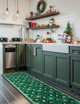 Sivilife Christmas Non Slip Rugs, 2x6 Washable Kitchen Bathroom Entryway Laundry Decor, Green Xmas Carpet Runner Rugs for Hallways Bedroom with Rubber Backing Sivilife
