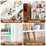 Shintenchi Wooden 7 Cube Bookshelf, 3 Tier Bookcase with Legs, Modern Open Storage Organizer Shelf,Display Cabinet Shelf Free Standing Bookshelves for Bedroom,Living Room,Office,White Shintenchi