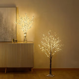 Hairui Lighted Snow Dusted Twig Tree with 200 LED Fairy Lights 4FT for Indoor Outdoor Home Thanksgiving Christmas Holiday Decoration Hairui