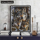 Zariocy 5D Diamond Art Kits for Adults Wolves, DIY Diamond Painting Art Winter Animals Round Full Drill Crystal Diamond Embroidery Paintings Arts Craft for Home Office Wall Decor 12x16 inch Zariocy