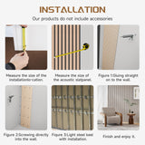 POHARE Wood Slat Wall Panels, 2 Pack 8 x 1 ft Decorative Wood Panels for Wall,Stylish Wall Panels for Interior Wall Decor, Modern Acoustic Wood Wall Panels with Felt Backing, Natural POHARE