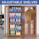 Anxxsu Display Cabinet with Glass Doors, Display Case Cabinet for Collectibles, Curio Display Cabinet with 4 Adjustable Shelves, 71" Glass Display Cabinet for Home Living Room (Wood Color) Anxxsu