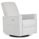 Evolur Harlow Upholstered Power Glider Recliner with USB Charging – Rocking & 360° Swivel with Smooth Glide – Greenguard Gold & FSC Certified – Modern Nursery and Living Room Chair in Fog Evolur