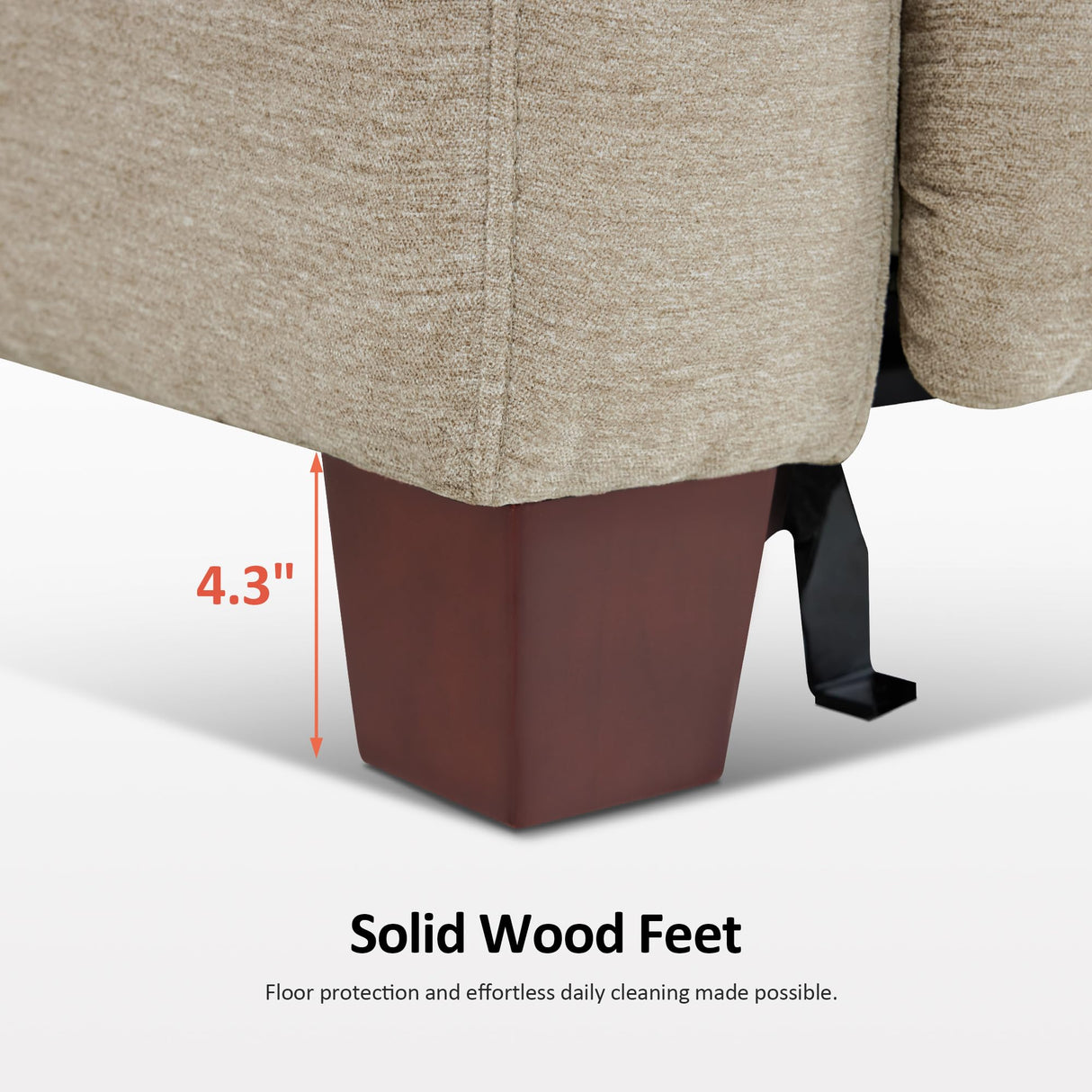 MCombo 62.2'' Wall Hugger Power Loveseat Recliner Sofa with Adjustable Headrest and USB & Type C Dual Charge Ports for Living Room, Office (Fabric, HL198M1) (Beige) MCombo