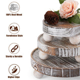 VIVIRBIEN 3PCS Wood Risers for Decor Mini Wooden Stool Display Stand with Removable Feet Farmhouse Rustic Decor Risers for Display Decorative Wood Pedestal Stand for Candles, Plants, Cups VIVIRBIEN