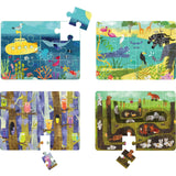 Naturelish Puzzles for Kids Ages 3-5, Set of 4 Pack Puzzles with 12 16 24 32 PCS Range in Difficulty, Animals World Jigsaw Puzzle for Age 4-6, 4 in 1 Progressive Puzzles for Toddler Boys Girls Naturelish