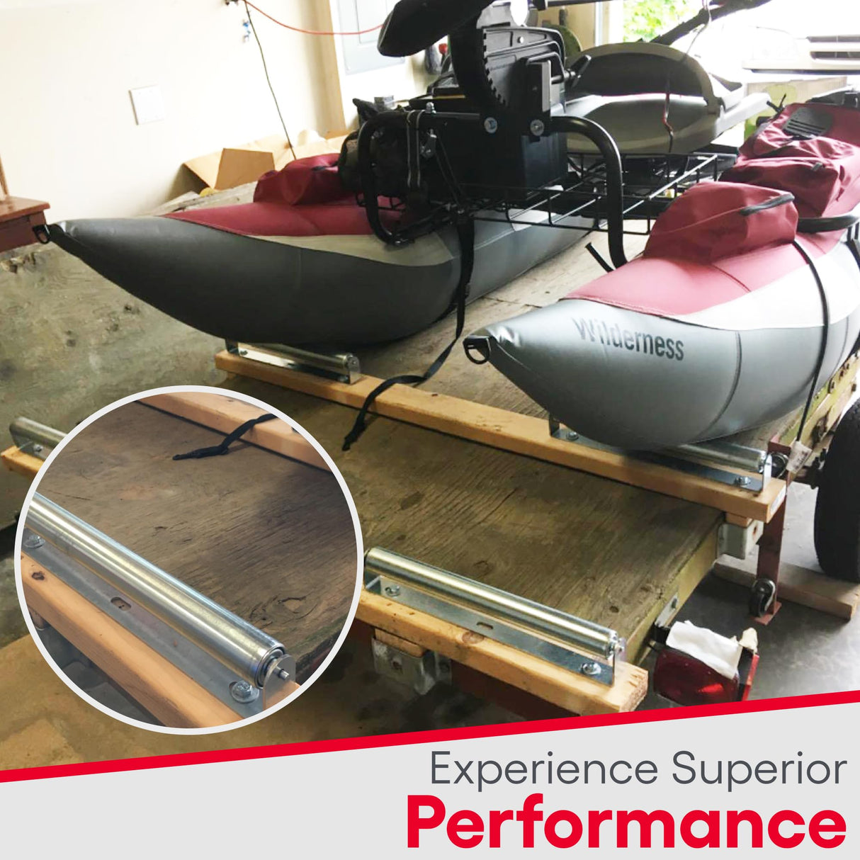 Ultimation Pack of 2 | 10" Long Roller & Bracket Set |1.5" Diameter | Galvanized Steel | Industrial Use | Easy Install | Reliable & Sturdy for Your Conveyor Needs | Can Be Used As Kayak Roller Loaders Ultimation