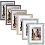 Daofary 5x7 Picture Frame Set of 6, Rustic Farmhouse Photo Frame, Display 4x6 with Mat or 5x7 Without Mat for Decorative on Wall Hanging and Tabletop Placement Daofary