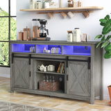 Bolonbi Rustic LED TV Stand for 65 inch TVs with Sliding Barn Doors and Storage Shelves Bolonbi