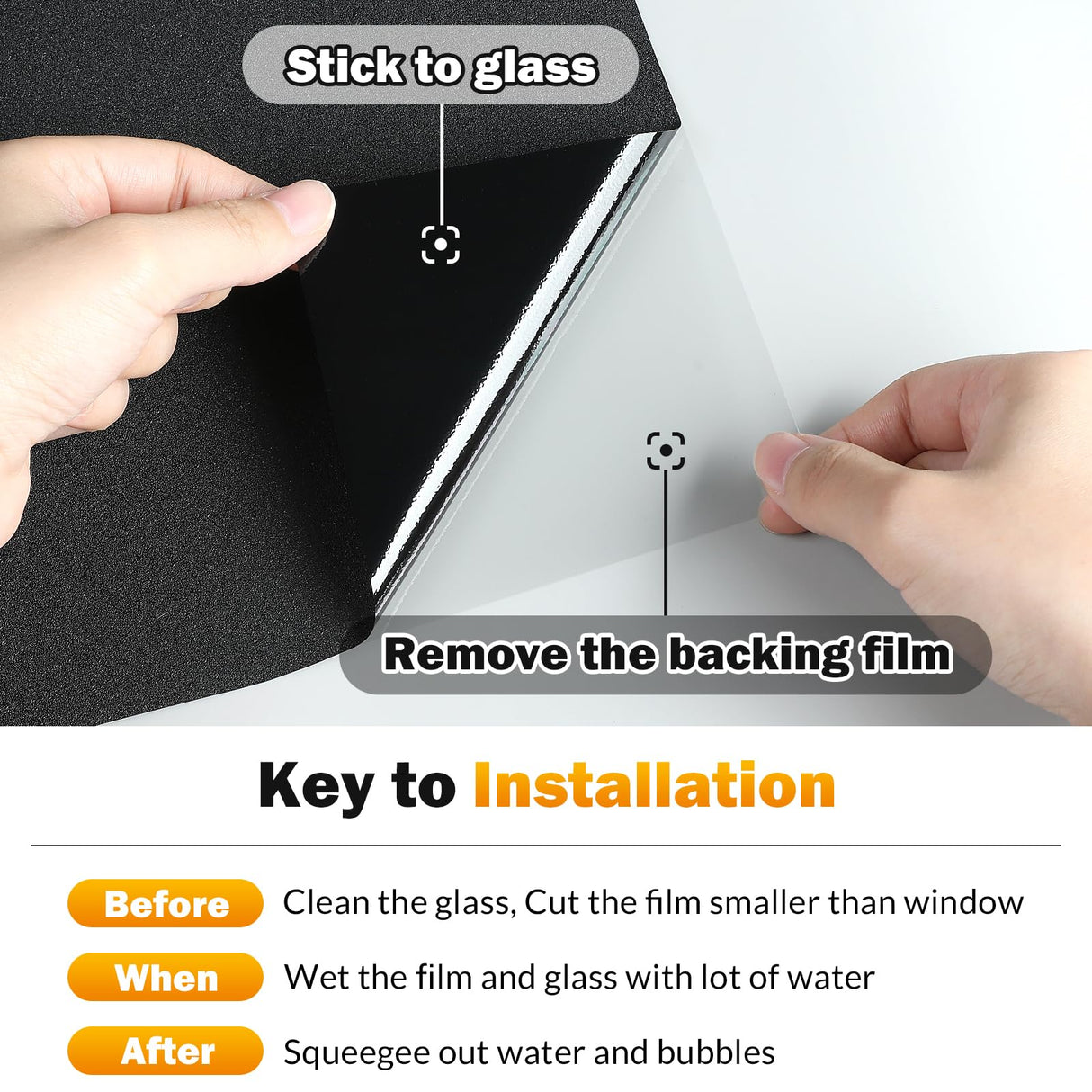 rabbitgoo Blackout Window Film, Sun Blocking Privacy Cover for Glass, Removable Opaque Room Darkening Dark Black Out Window Covers Tint Shades for Home Day Sleep Light Blocker 17.5 x 78.7 Inches rabbitgoo