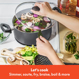 BELLA Nonstick Cookware Set with Glass Lids - Aluminum Bakeware, Pots and Pans, Storage Bowls & Utensils, Compatible with All Stovetops, 21 Piece, Black BELLA