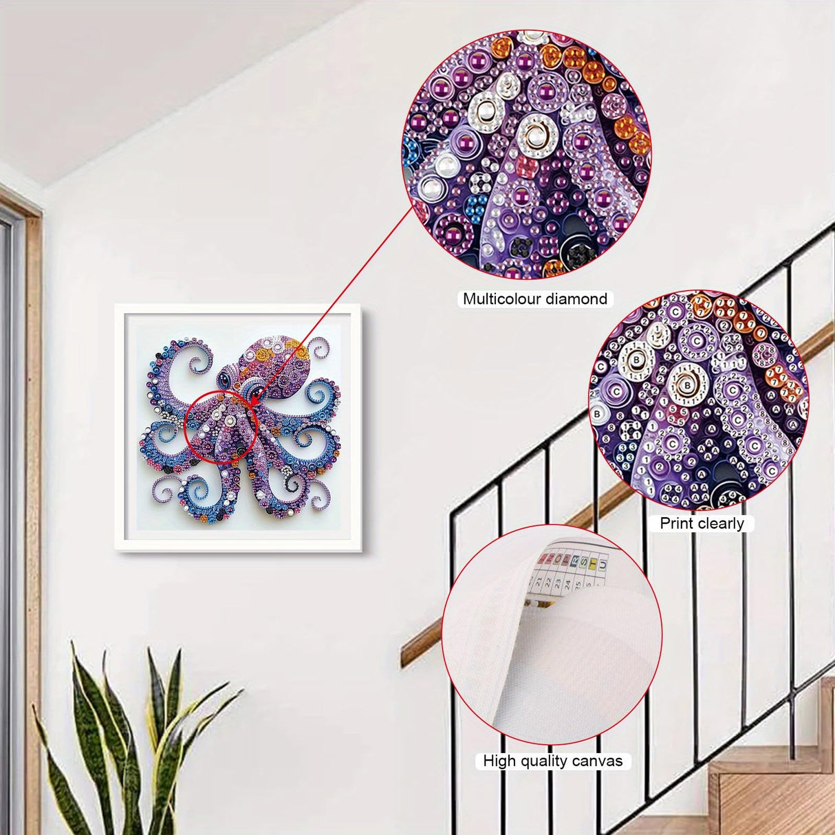 MVVMTOP Diamond Art Painting Kit, 5D DIY Octopus, Special Shape Crystal Artificial Diamond Partial Mosaic Handicraft for Beginners, Wall Decor Art for Bedroom, Office, Living Room, Christmas Gift MVVMTOP