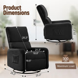 Korser 360° Swivel Glider Chair, Rocking Chair Nursery with Side Pockets, Deep Cushioned Seat, Nursery Chair with Steel Structure Base, Sherpa Swivel Chairs for Living Room, Bedroom, Baby Room Korser