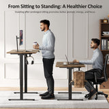 VVENACE 63 Inch Electric Standing Desk Adjustable Height with Wheels,Sit Stand Up Desk,Home Office Desk,Computer Workstation Desk,Gaming Desk,Rolling Desk,Work Desk (Spliced Desktop,Rustic Brown) VVENACE