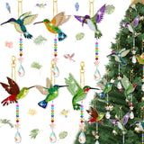 Tradder 6 Pcs Diamond Art Painting Rhinestone Hummingbird Wind Chimes Birds Art Kits for Adults Diamond Summer Decor Suncatchers Double Sided 5d DIY with Crystal Pendant for Home Window Decor Garden Tradder