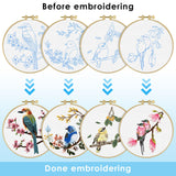 ERKOON 4 Sets Embroidery Kit for Beginners,Hummingbird and Flower Cross Stitch Set for Include Embroidery Cloth Hoops Threads for Craft Lover Hand Stitch (Flowers and Birds) ERKOON