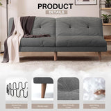 Homall Futon Couch, Modern Futon Sofa Bed with Adjustable Backrest, Convertible Sleeper Sofa Bed for Small Apartments, Loveseat, Office (Fabric, Grey) Homall