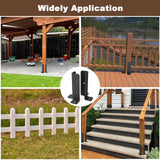 4 pcs Adjustable Deck Post Anchor Base Brackets Fit 1.5x1.5,2x2,2x4,4x4 Post,Wood Fence Pergola Post Base Brackets Kit,Heavy Duty Half Column Black Post Brackets Support Base Brackets for Deck Railing Linone