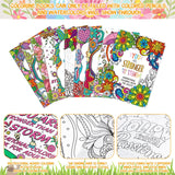 Liliful 144 Pcs Flower Coloring Book Bulk for Adult Kids DIY Art Stress Relief Drawing Book with Patterns for Adults, Party Favors, Goodie Bag Filler and Holiday Gifts (Motivate) Liliful