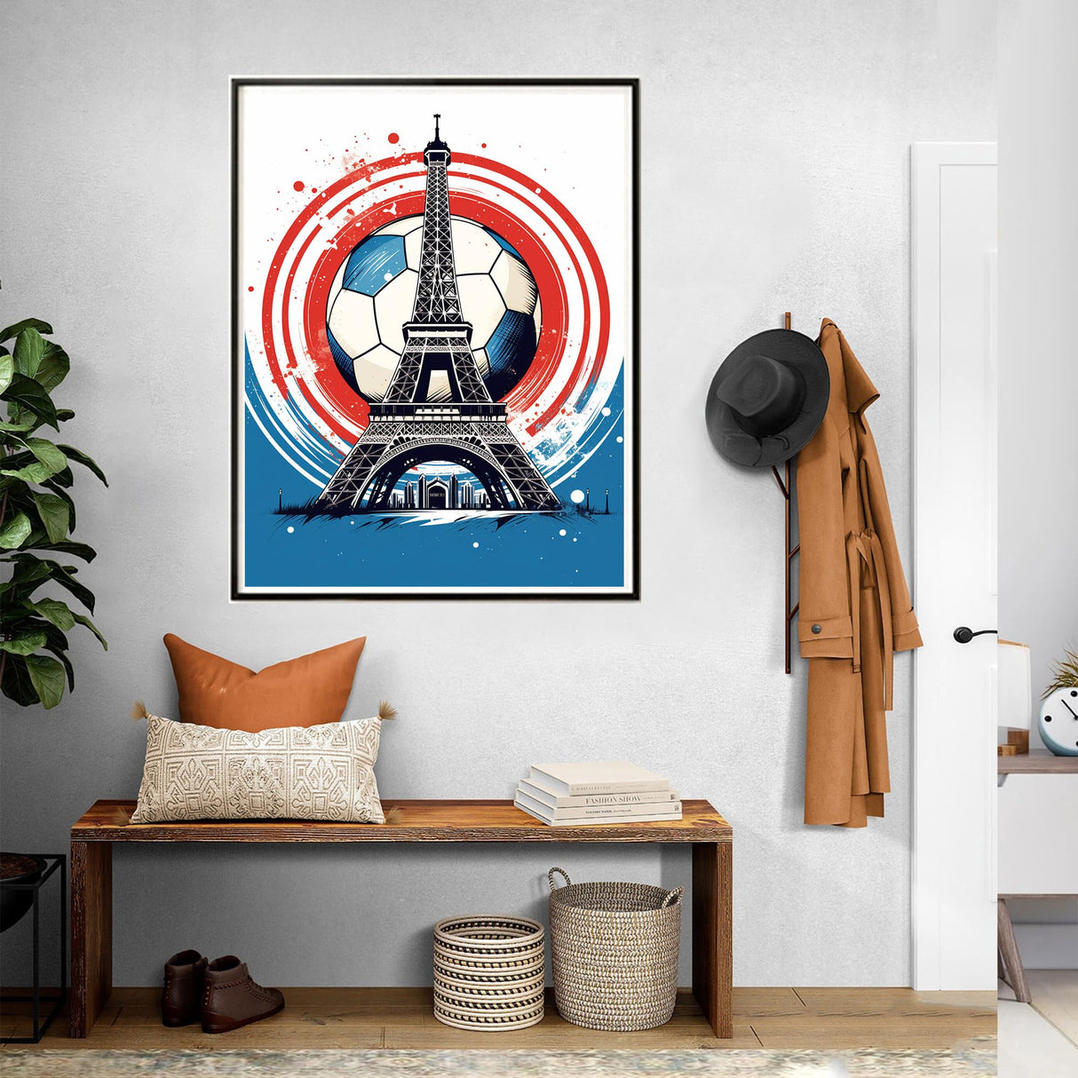 SKRYUIE Paint by Numbers Kit for Adults Beginner Paris Tower, Acrylic Soccer Ball Oil Painting by Numbers Kits with PaintBrushes Paintwork Art Crafts Canvas for Home Decor 16x20 inch 16 SKRYUIE