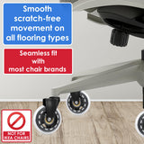 Innovative Haus Office Chair Wheels Replacement Set of 5 - Heavy Duty 3'' Clear Caster Wheels for Carpet and Hardwood Floors - Universal Fit, Quiet and Smooth Rolling - No Desk Floor Mat Needed INNOVATIVE HAUS