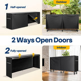 VIVOHOME 8ft Log Rack Cover, Heavy Duty 600D Oxford Outdoor Firewood Storage Cover with Zipper and Hook Loop Tape (Log Rack not Included) VIVOHOME