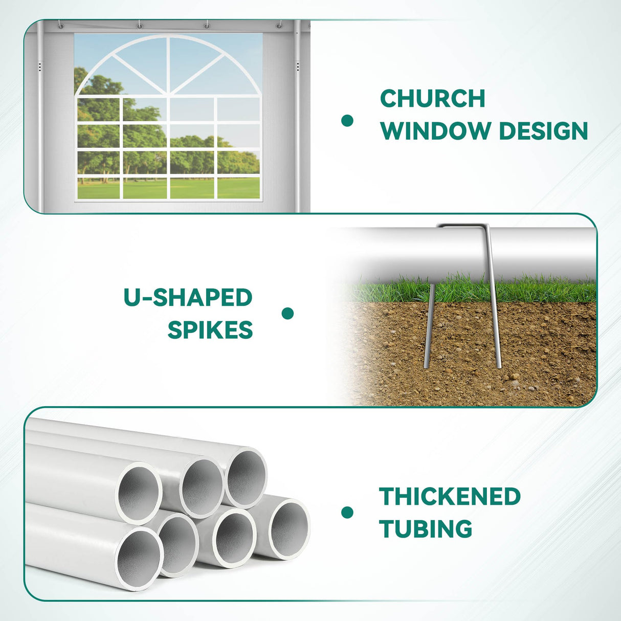 YITAHOME 20x30FT Heavy Duty Party Tent PVC White Tent Wedding Event Shelters Ripple Design Upgraded Galvanized Canopy with Large Roof Removable Sidewalls & 3 Storage Bags 600D Oxford Commercial YITAHOME