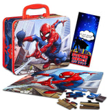 Marvel Spiderman 48 Piece Puzzle in Tin Lunchbox, Red, Blue, White Marvel