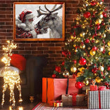 AREOPNMG Christmas Santa Claus Paint by Numbers Kit for Adults Beginner DIY Winter Elk Painting by Numbers Kits,with 3 Brushes and Acrylic Paint(Without Frame), Home Wall Decor 12 x 16 in AREOPNMG