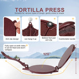 Vivicreate Cast Iron Tortilla Press 8 Inch, Tortilla Maker, Quesadilla Maker, Non-slip Design (Brown flower) vivicreate