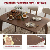 Tangkula Dining Table Set for 4, Dinette Set with Table and 4 Padded Seat, Rubber Wood Legs, Curved Backrest, Mid-Century Modern Kitchen Table Chairs Set of 4 for Living Room, Dining Room Tangkula