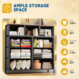 DWVO Dresser with 9 Drawers, Fabric Storage Dresser, Chest of Drawers, Storage Tower Organizer Unit for Living Room, Closets(Dark Grey) DWVO