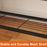 HOMEFORT Shoe Bench, Modern Industrial Shoe Storage Bench, Entryway Bench with Mesh Shelf and Sturdy Metal Frame, Metal Shoe Rack with Durable MDF Top for Hallway, Mudroom, Living Room, Rustic Brown HOMEFORT