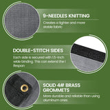 Windscreensupplyco 60-70% 10 FT X 12 FT Mesh Tarp/Shade Cloth 9-Needle Knitted Heavy Duty Black with Grommets for Green House, Garden, pergola, Pools, Dump Truck - MT1012BLKX1 WindscreenSupplyCo