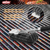 GRILLART Grill Brush and Scraper with Deluxe Handle, Safe Wire Grill Brush BBQ Cleaning Brush Grill Grate Cleaner for Gas Infrared Charcoal Porcelain Grills, BR-8529 GRILLART