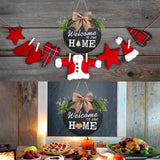 Interchangeable Welcome Home Sign, Seasonal Front Porch Door Decor With 21 Changeable Seasonal Icons for Halloween/Christmas/Independence Day, Rustic Wood Wreaths for Housewarming Gift (12") (Black) KIDNEAR
