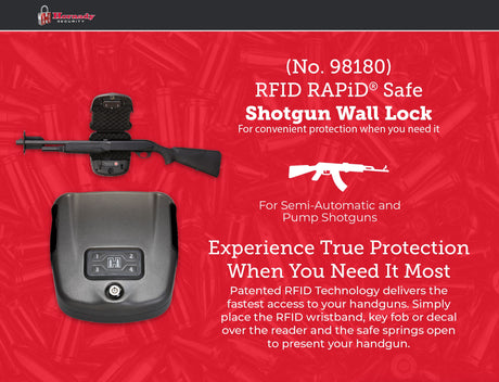 Hornady Rapid Safe Wall Mount for Long Guns – RFID Entry Quick Access Safe For Shotguns and Rifles Hornady