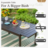 Sophia & William Outdoor Dining Set Patio Dining Sets Patio Table and Chairs Set 9 Pieces Outdoor Dining Table for 8 with Swivel Patio Chairs Patio Set for Garden Pool All Weather Blue Sophia & William