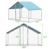 MODCART Large Metal Chicken Coop Chicken Run, Chicken Pen with Water-Resident and Anti-UV Cover, Duck Rabbit House Outdoor (9.8’ W x 6.6’ L x 6.4’ H) MODCART