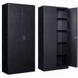 SISESOL Metal Garage Storage Cabinet with 2 Doors and 4 Adjustable Shelves 71" Pantry Cabinet Utility Storage Cabinet Locking Steel Storage Cabinet SISESOL