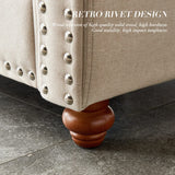 LUMISOL 82" Modern 3-Seater Sofa with Rolled Arms, Tufted Upholstered Couch with Wood Legs and Nailhead Trim for Living Room, Apartment LUMISOL