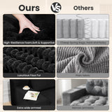 LEVELEVE 106" Cloud Sectional Couch with Deep Seat，Modern Modular Sofa with L-Shape Chaise，No Assembly Required, Upholstered Couches for Living Room Bedroom(Black,Left Facing Chaise) LEVELEVE