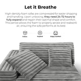 LIKIMIO Boneless Sectional Cloud Couch for Living Room, 112" Oversized Loveseat Modern Sofa with Comfy Cushions, 34" Extra Deep Seat, No Assembly Required, Plush Corduroy Upholstery, Grey LIKIMIO