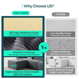 LINSY HOME Oversized Modular Sectional Sofa, 105" Cloud Couch L Shaped 3-Seat Sofa with Ottoman, Corduroy Deep Seat Modular Couches for Living Room, No Assembly Required, Bluish Grey LINSY HOME