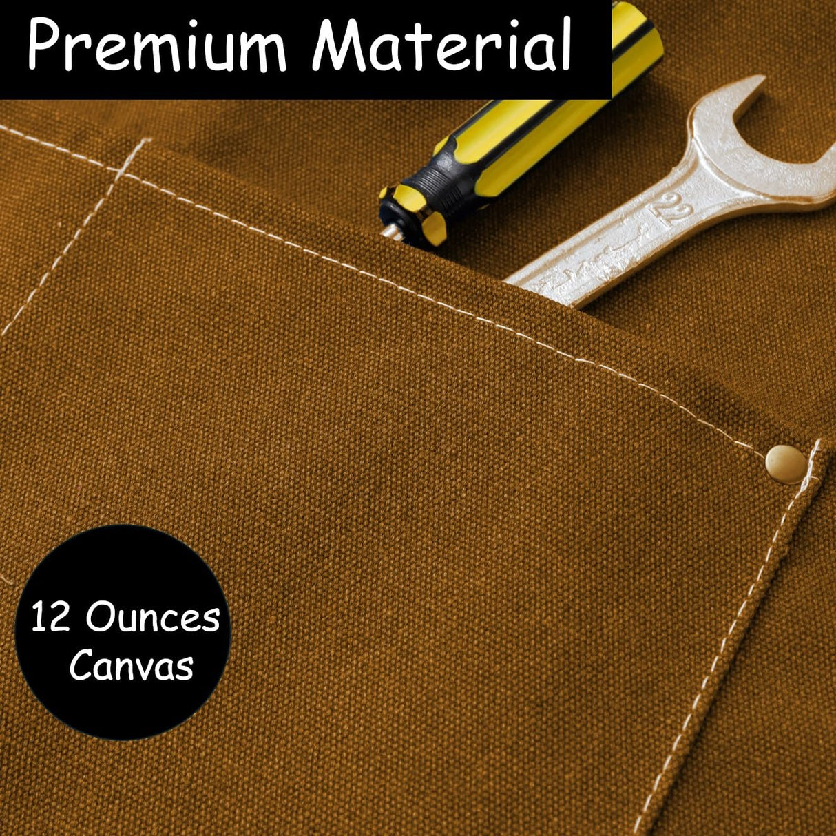 King Mills Plus Size Aprons For Men Women With Large Pockets, Cotton Canvas Cross Back Adjustable Apron, Also For Gardening, Wood Working And Metal Working, And Can Be Carpenter or Pottery Apron. KHI King Mills